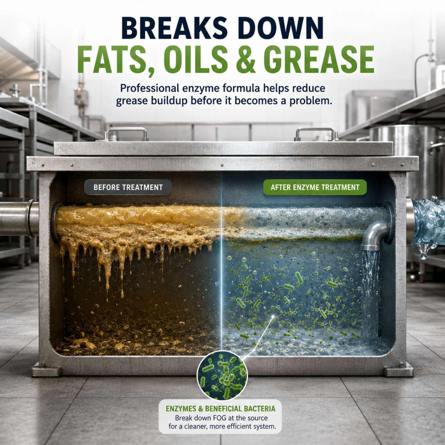 Black Diamond Stoneworks GET SERIOUS Grease Trap Treatment – Commercial Enzyme Grease Trap Cleaner & Drain Maintenance for FOG Reduction, Odor Control & Free-Flowing Drains