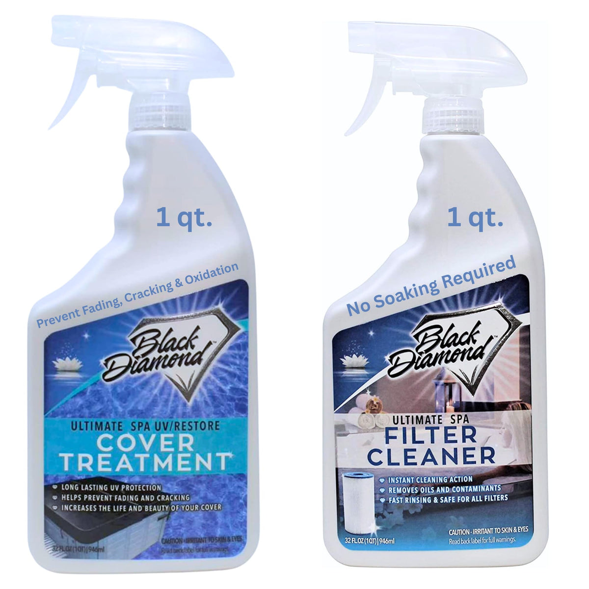 Spa & Hot Tub Cover Treatment & Protector (1 qt) + Filter Cleaner (1 QT)