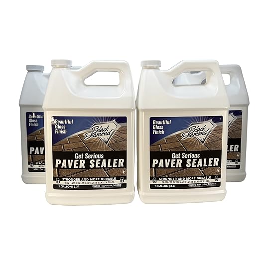 GET SERIOUS Paver Sealer Super Strong Concrete Paver Sealer and Sand Lock All-in-One. Water Based Wet Look Sealant for Cement, Brick, Natural Stone, Slate, Bluestone, Patio, Driveway.
