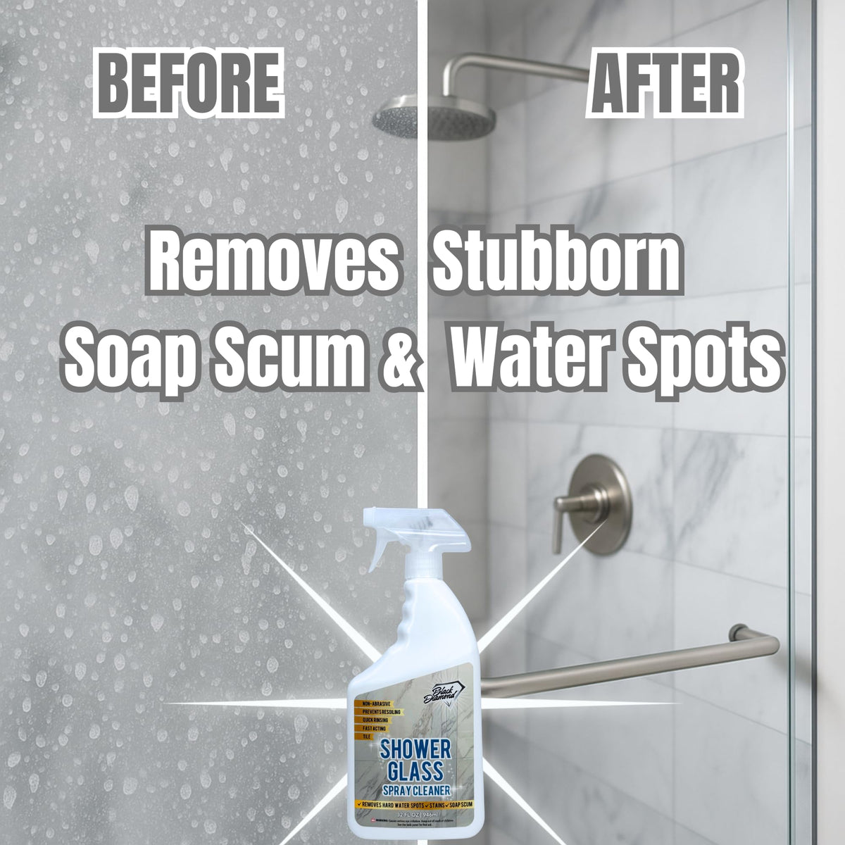Bathroom Glass Cleaner Spray & Natural Stone Shower Sealer – 2 Pack Bathroom Bundle
