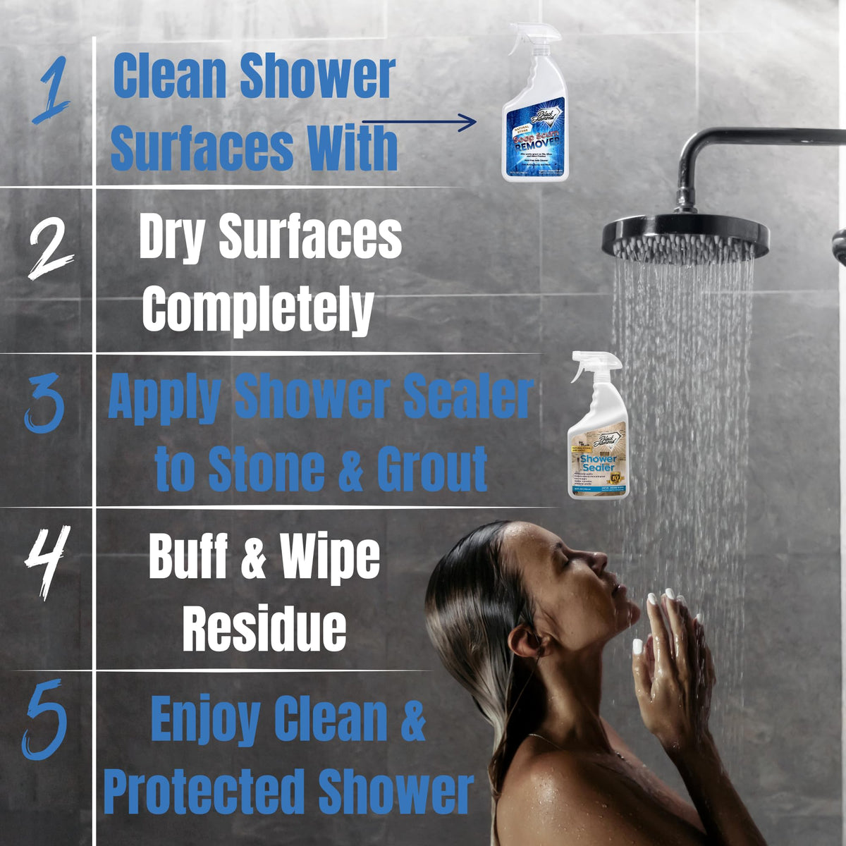 Natural Stone Soap Scum Remover and Shower Sealer 2-Quarts