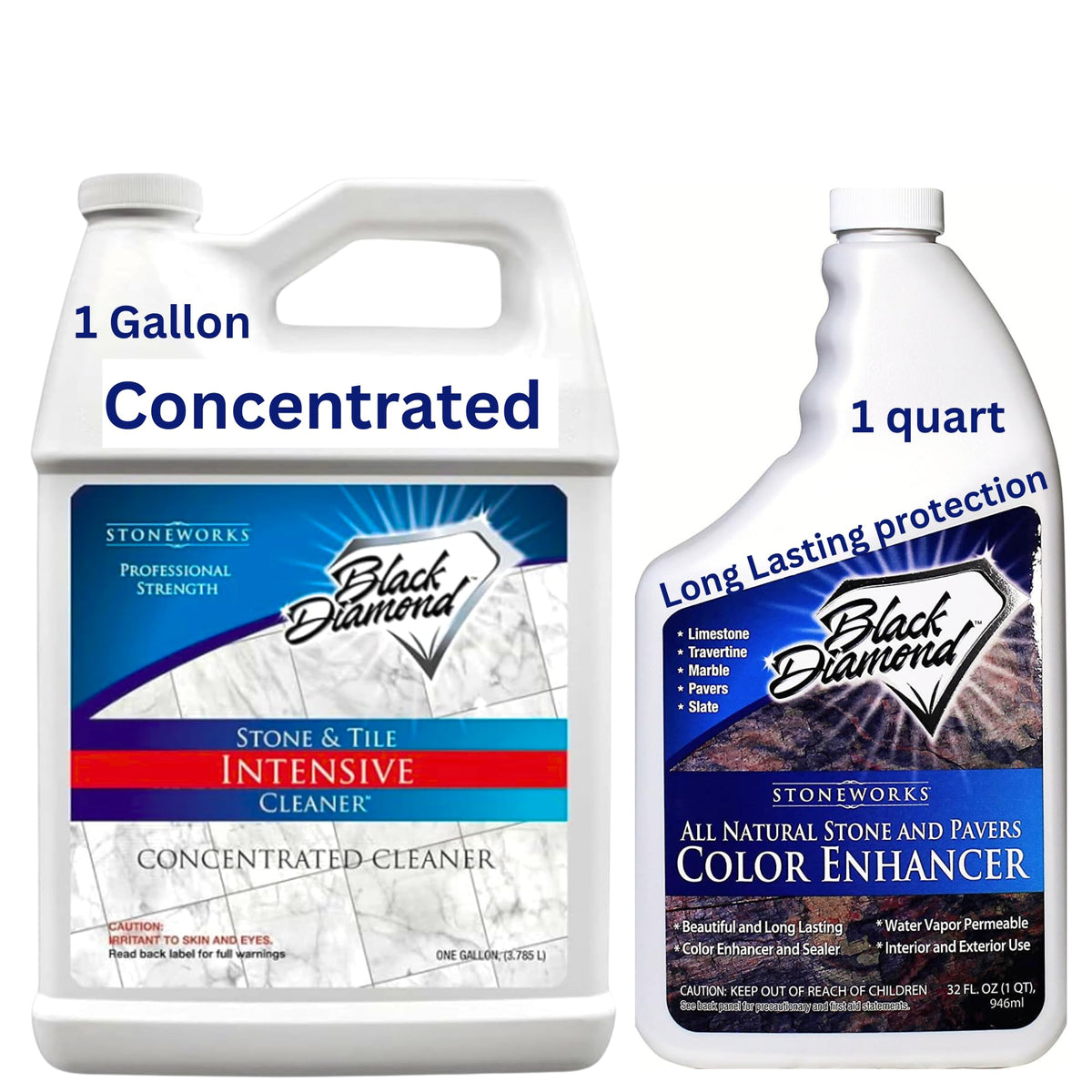 Stone & Tile Intensive Cleaner 1 Gallon + Natural Stone Color Enhancer 1 QT