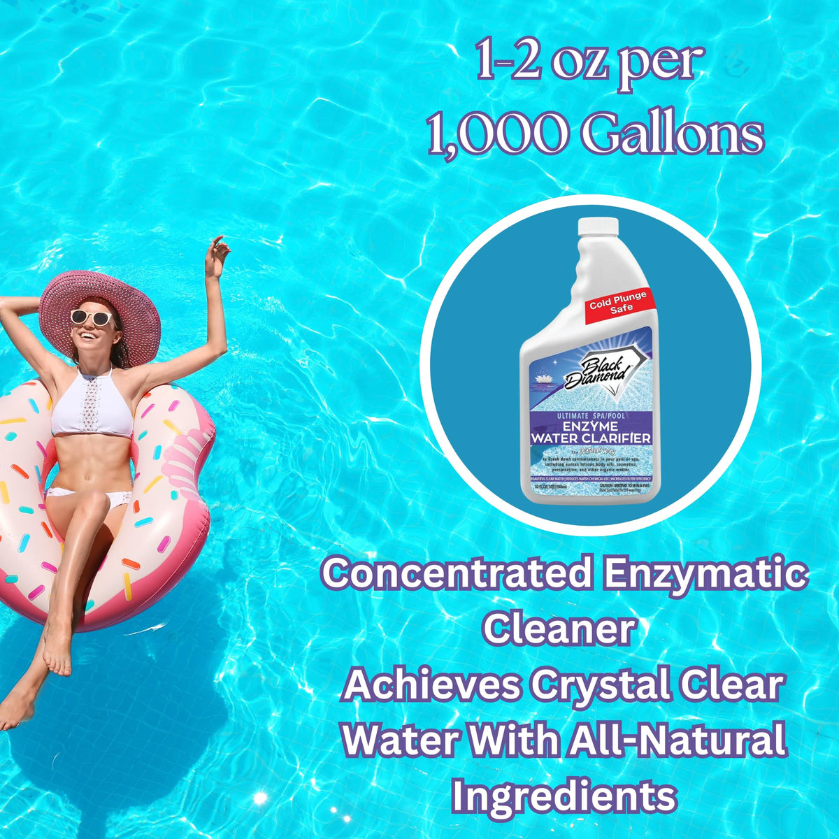 Enzyme Water Clarifier Quart + Spa Filter Cleaner Gallon (2-Pack)