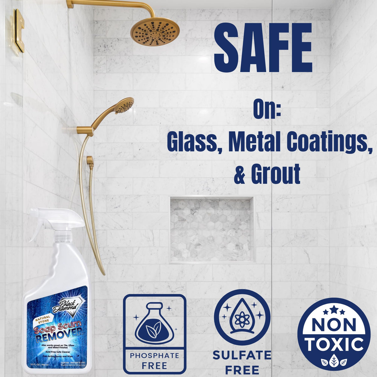 Natural Stone Soap Scum Remover and Shower Sealer 2-Quarts