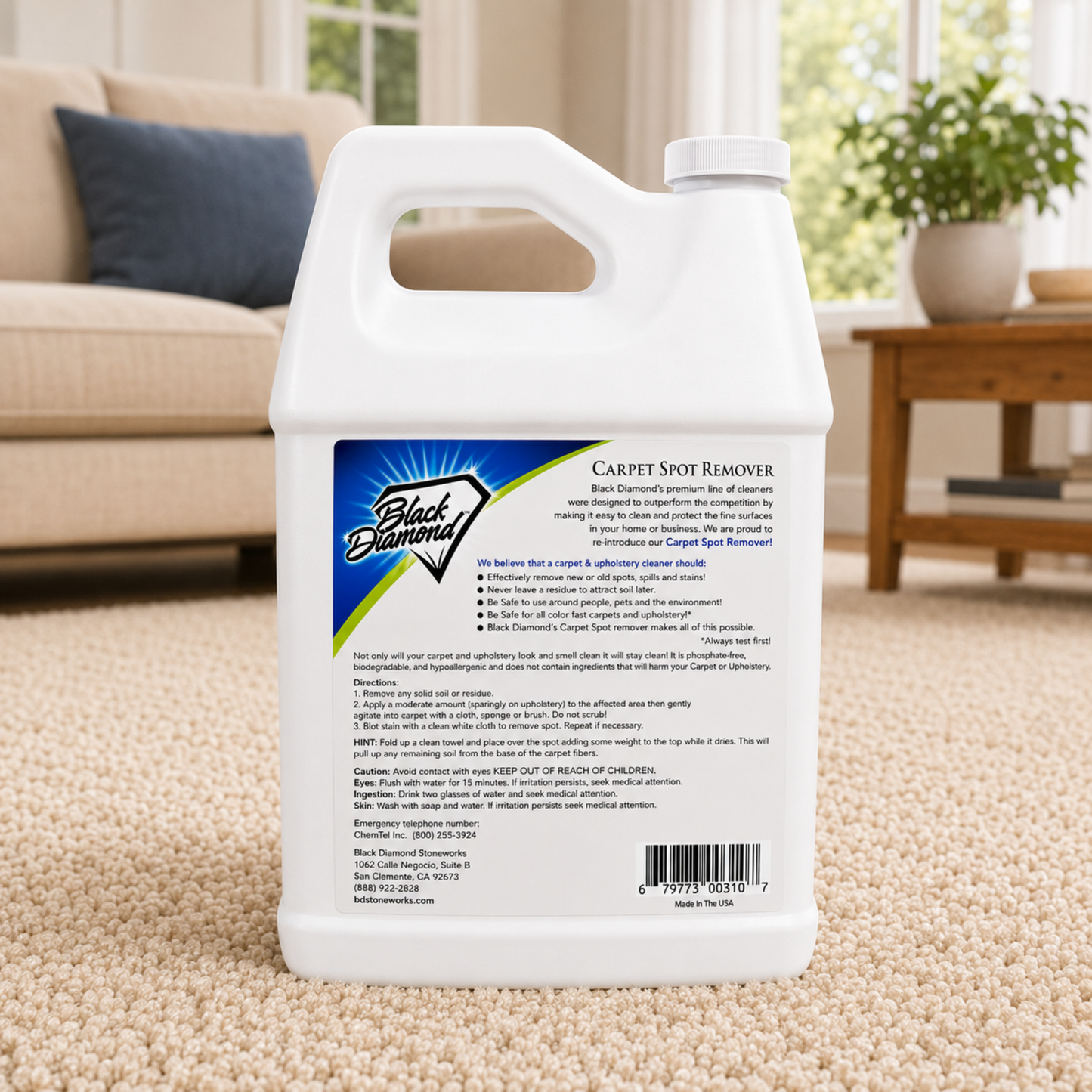 Black Diamond Stoneworks Carpet Spot Remover – Carpet & Upholstery Cleaner for Rugs, Couches, Car Seats & Fabric Surfaces – Removes Dirt, Pet Messes, Coffee & Wine Stains