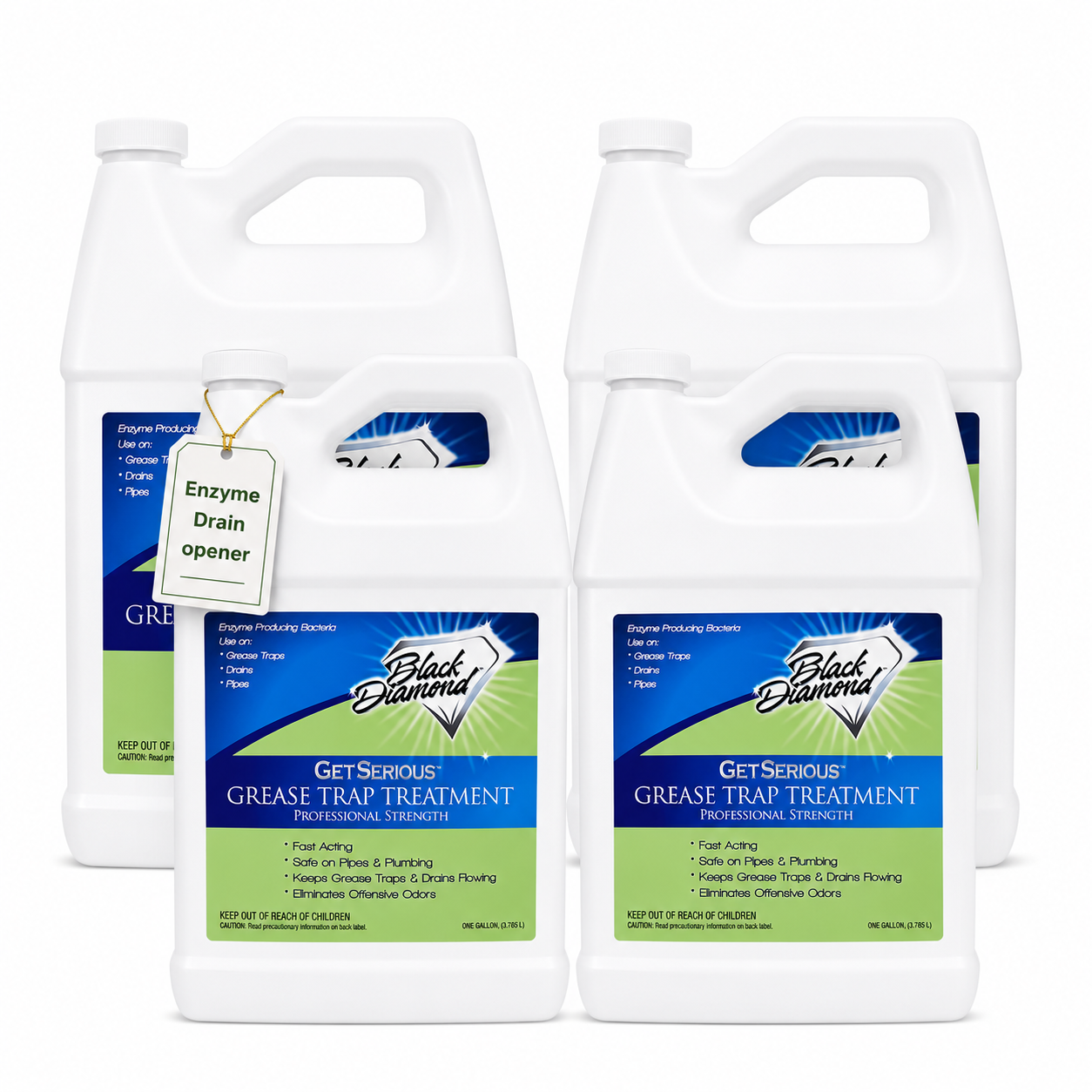 Black Diamond Stoneworks GET SERIOUS Grease Trap Treatment – Commercial Enzyme Grease Trap Cleaner & Drain Maintenance for FOG Reduction, Odor Control & Free-Flowing Drains