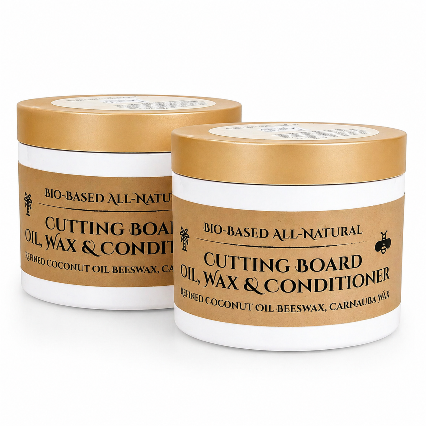 Cutting Board Oil, Wax, Conditioner, Food-Grade Mineral Oil Alternative, Refined Coconut Oil (MCT), Beeswax, Carnauba Wax, Butcher Blocks, Charcuterie Boards, Bamboo, Teak, Walnut, Utensils 5oz