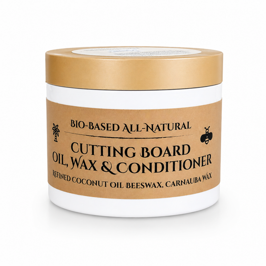 Cutting Board Oil, Wax, Conditioner, Food-Grade Mineral Oil Alternative, Refined Coconut Oil (MCT), Beeswax, Carnauba Wax, Butcher Blocks, Charcuterie Boards, Bamboo, Teak, Walnut, Utensils 5oz