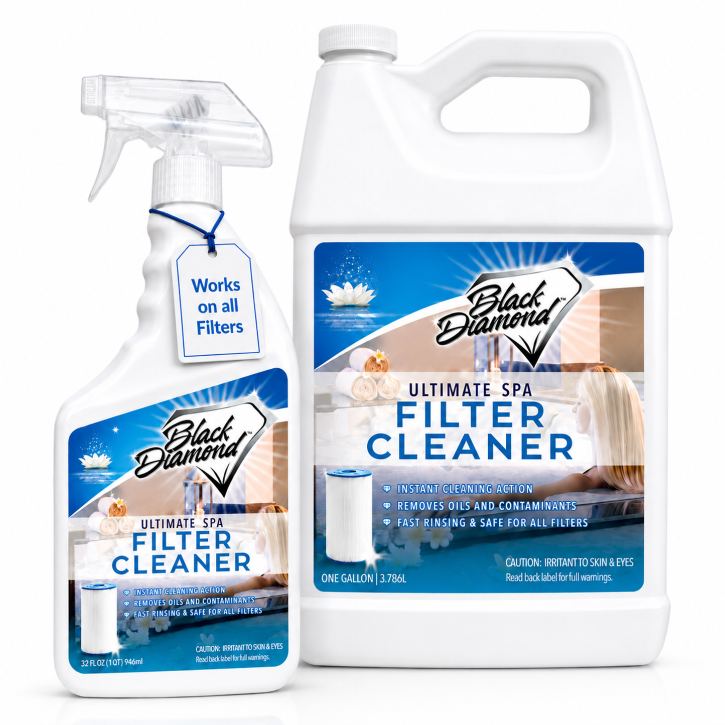 Ultimate Spa & Pool Filter Cleaner Spray, Professional Strength Fast Acting No Soak Hot Tub, Cartridge & Sand Filter Cleaning, Removes Body Oils, Sunscreen, Grease & Organic Build-Up.