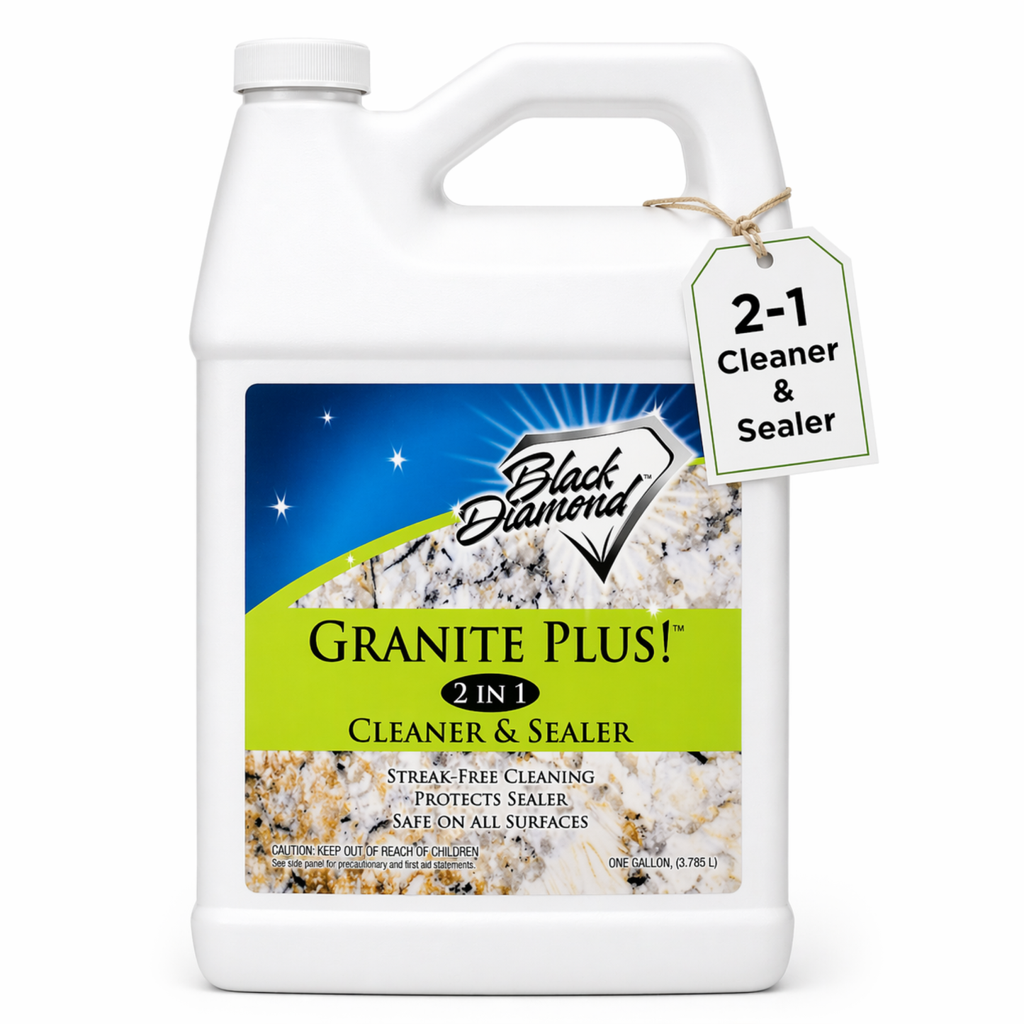 Black Diamond Stoneworks Granite Plus 2-in-1 Cleaner & Sealer, pH Neutral, Streak-Free Stone Cleaner for Granite, Marble, Quartz, Travertine & Limestone Countertops, Ready to Use
