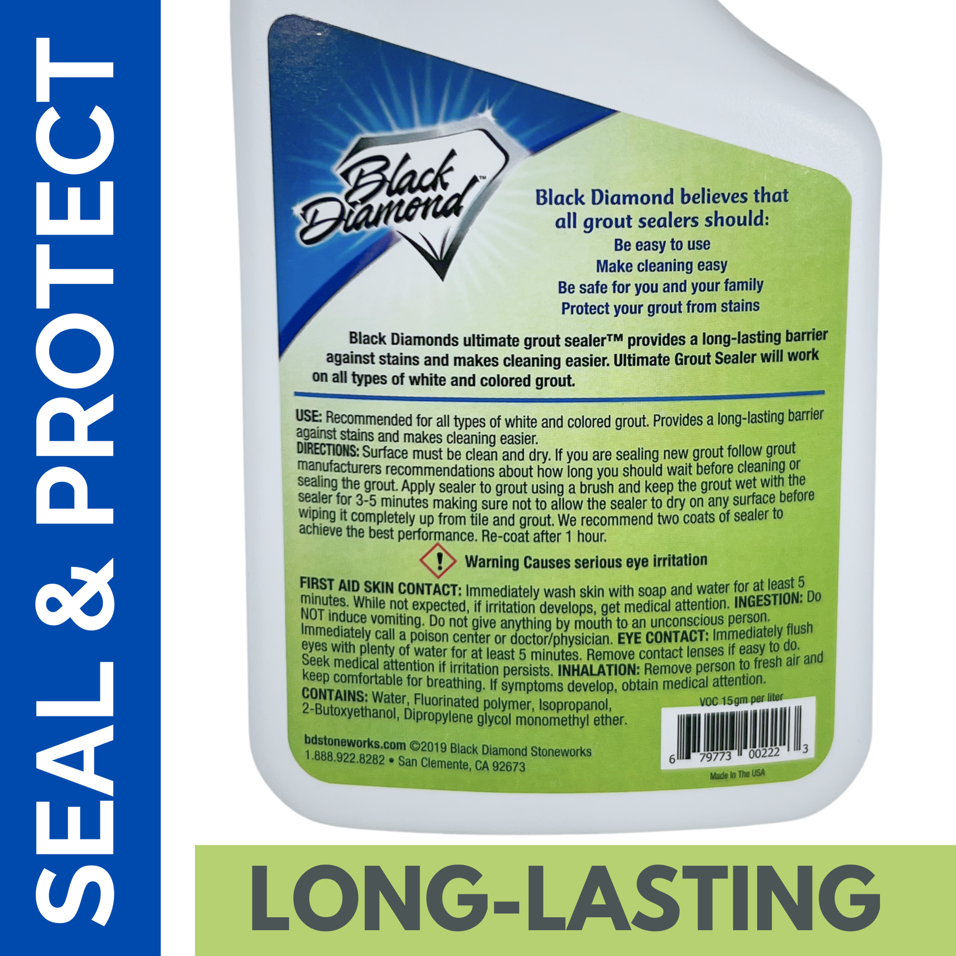 Ultimate grout cleaner back label