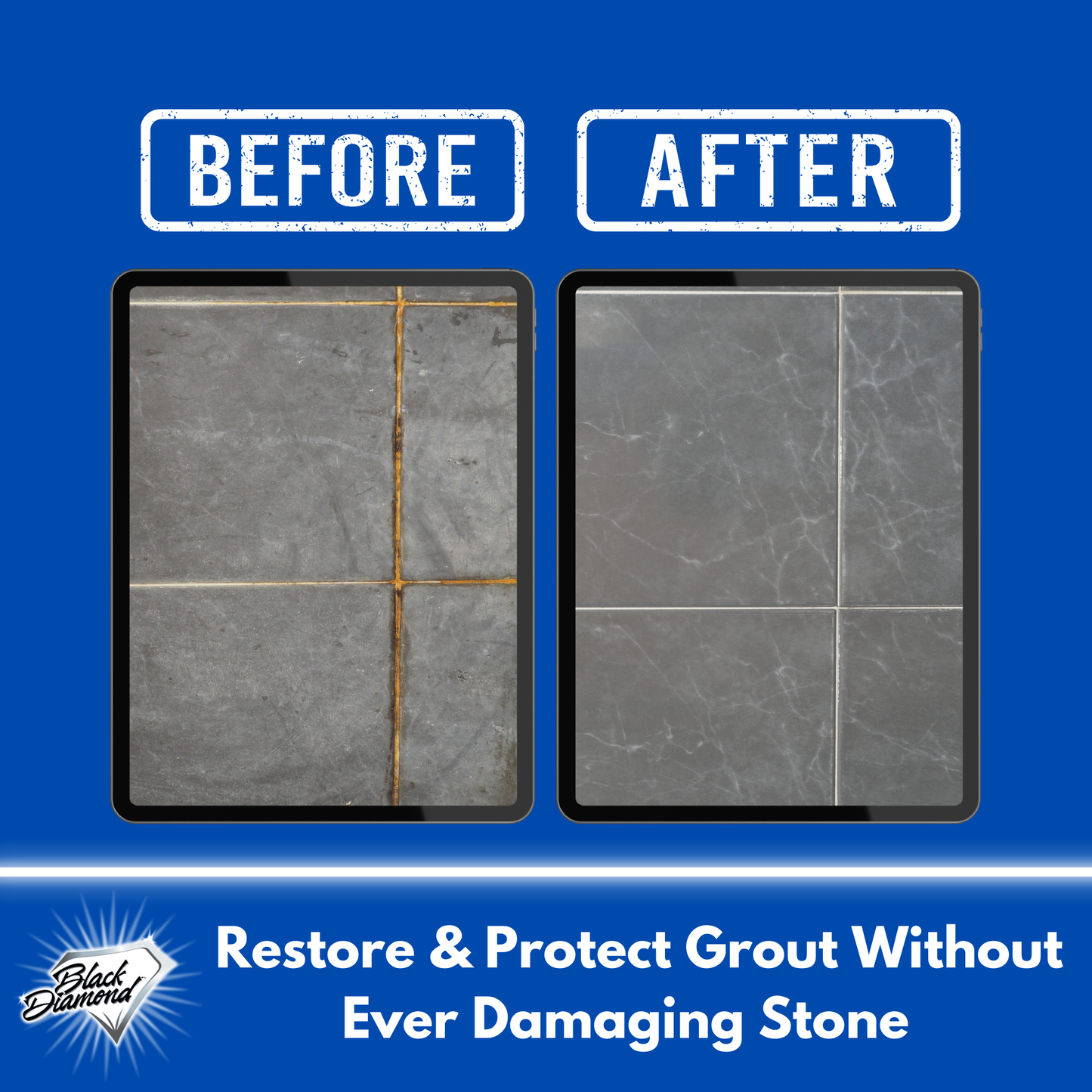Before and after of Ultimate Grout Cleaner