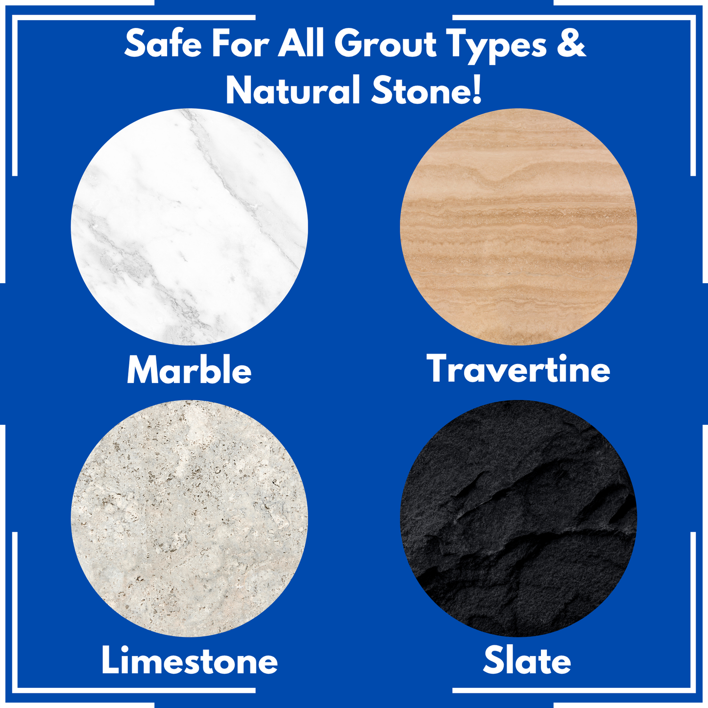 Ultimate grout cleaner being safe for all types of colored grout and all types of stone