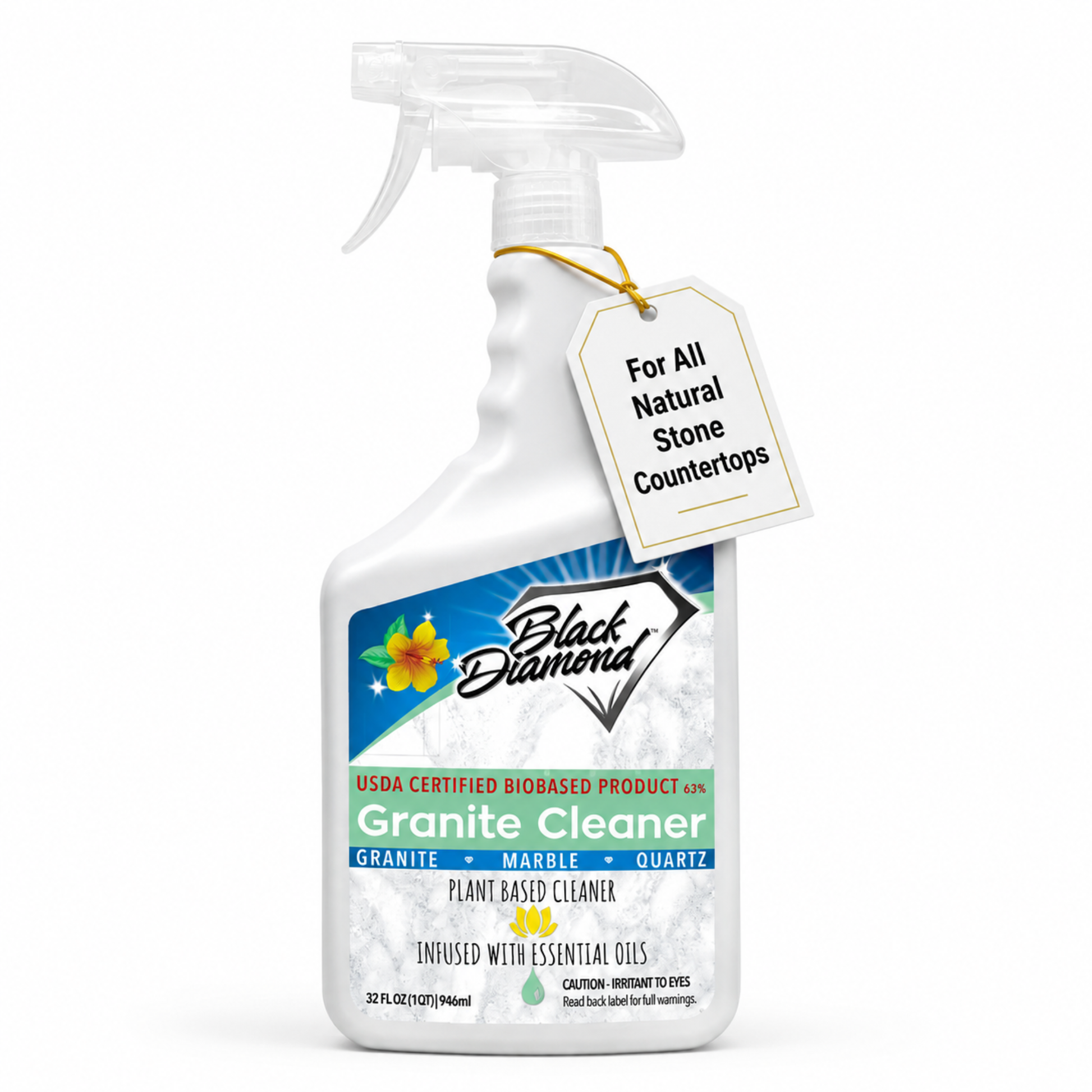 Black Diamond Granite Cleaner bottle on a white background