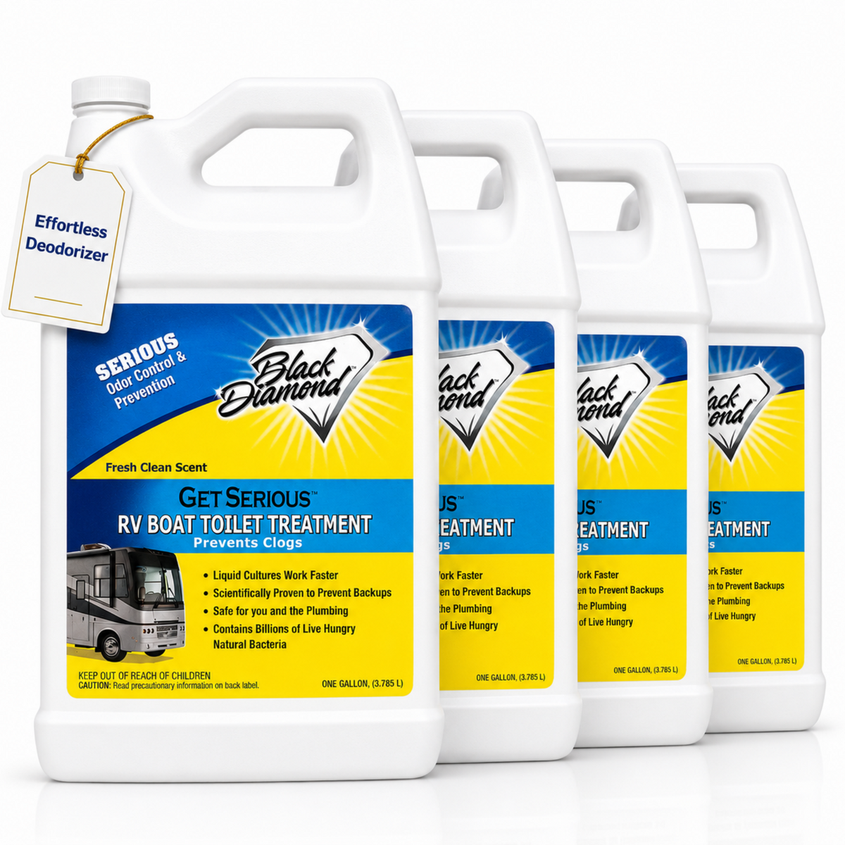 Get Serious RV, Boat & Camper Holding Tank Treatment & Deodorizer – Concentrated Liquid Formula for Black & Grey Water Tanks, Odor Control & Waste Breakdown