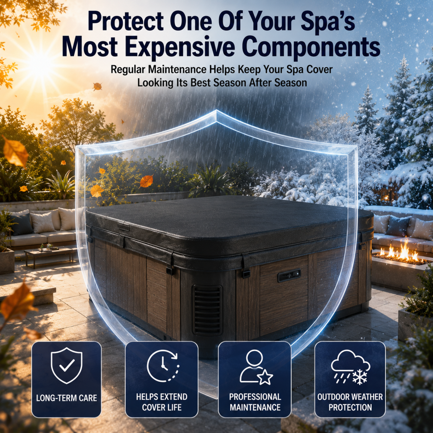 Ultimate UV/Restore Spa & Hot Tub Cover Cleaner and Protectant Treatment. Conditioner for Vinyl Cover Conditioner Spray Restores Your Cover to Look New. Simply Easy to Use