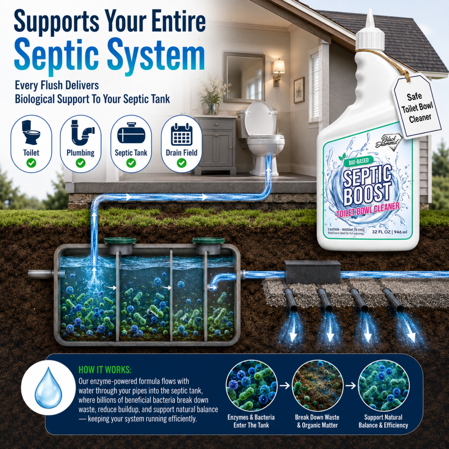 Septic boost supporting your entire septic system.