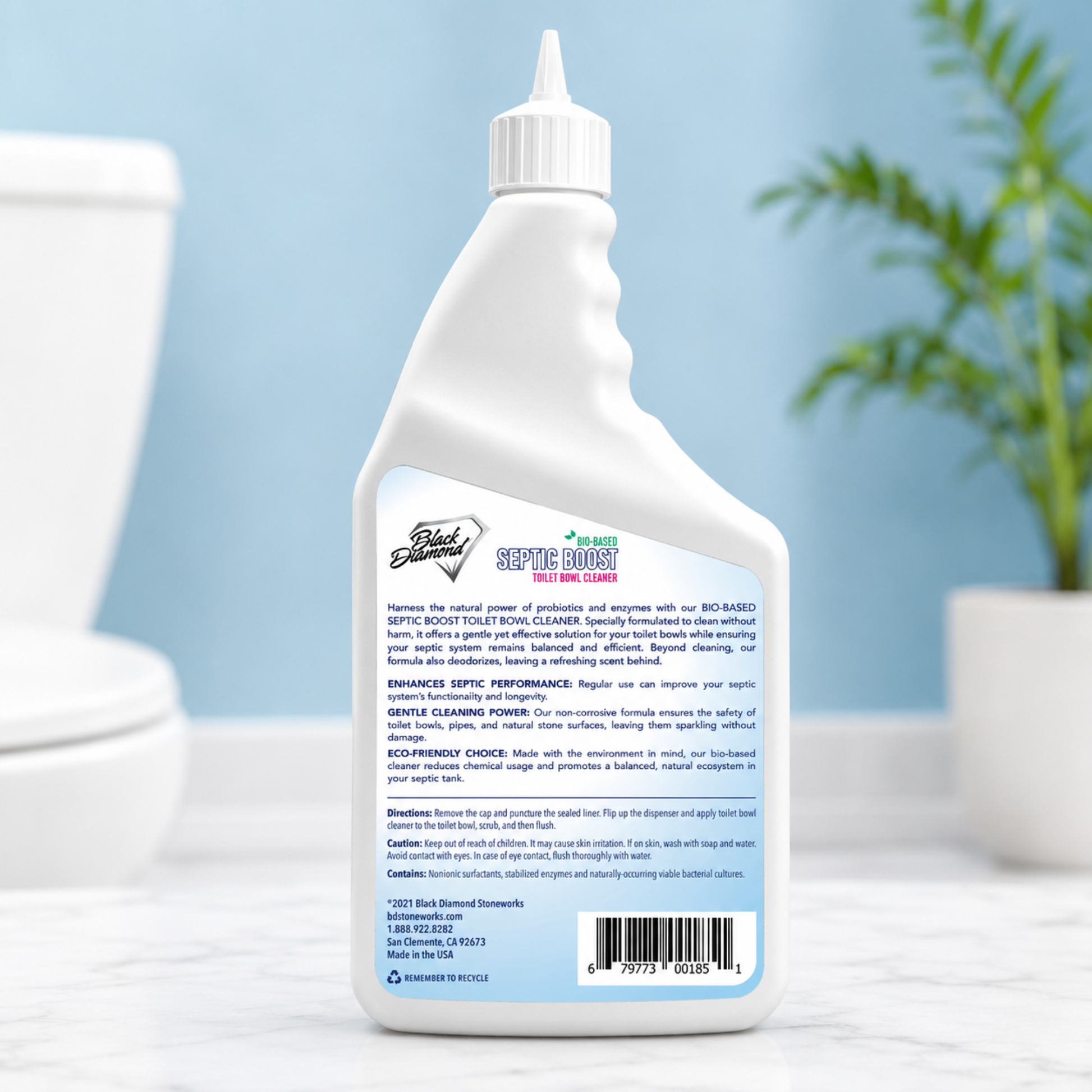Back label of septic boost with directions and ingredients.
