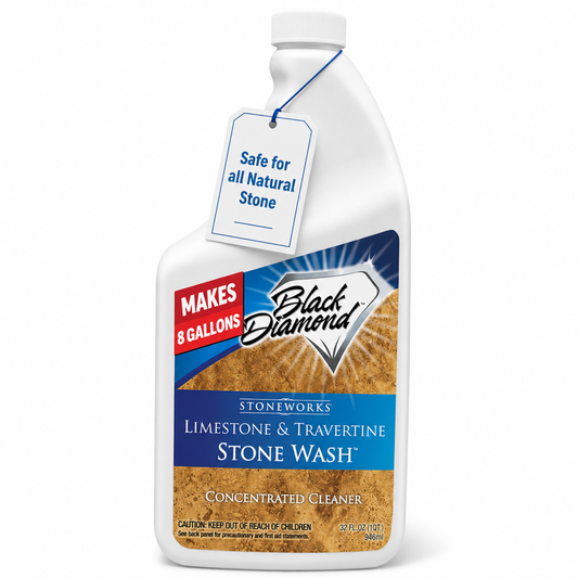 Black Diamond Stoneworks Limestone & Travertine Stone Wash Concentrate – pH Neutral Cleaner for Limestone, Travertine, Marble, Slate & Natural Stone Floors