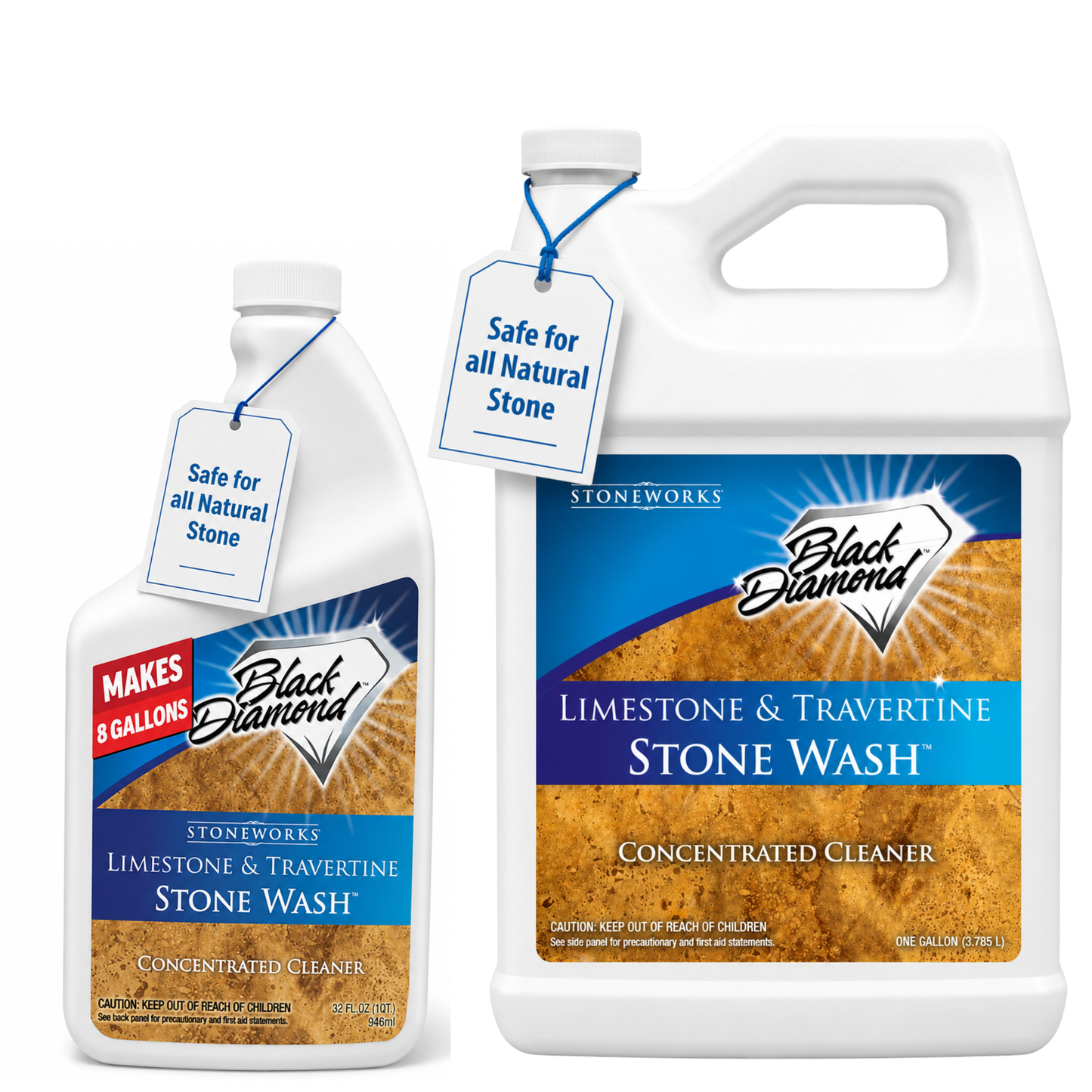 Black Diamond Stoneworks Limestone & Travertine Stone Wash Concentrate – pH Neutral Cleaner for Limestone, Travertine, Marble, Slate & Natural Stone Floors