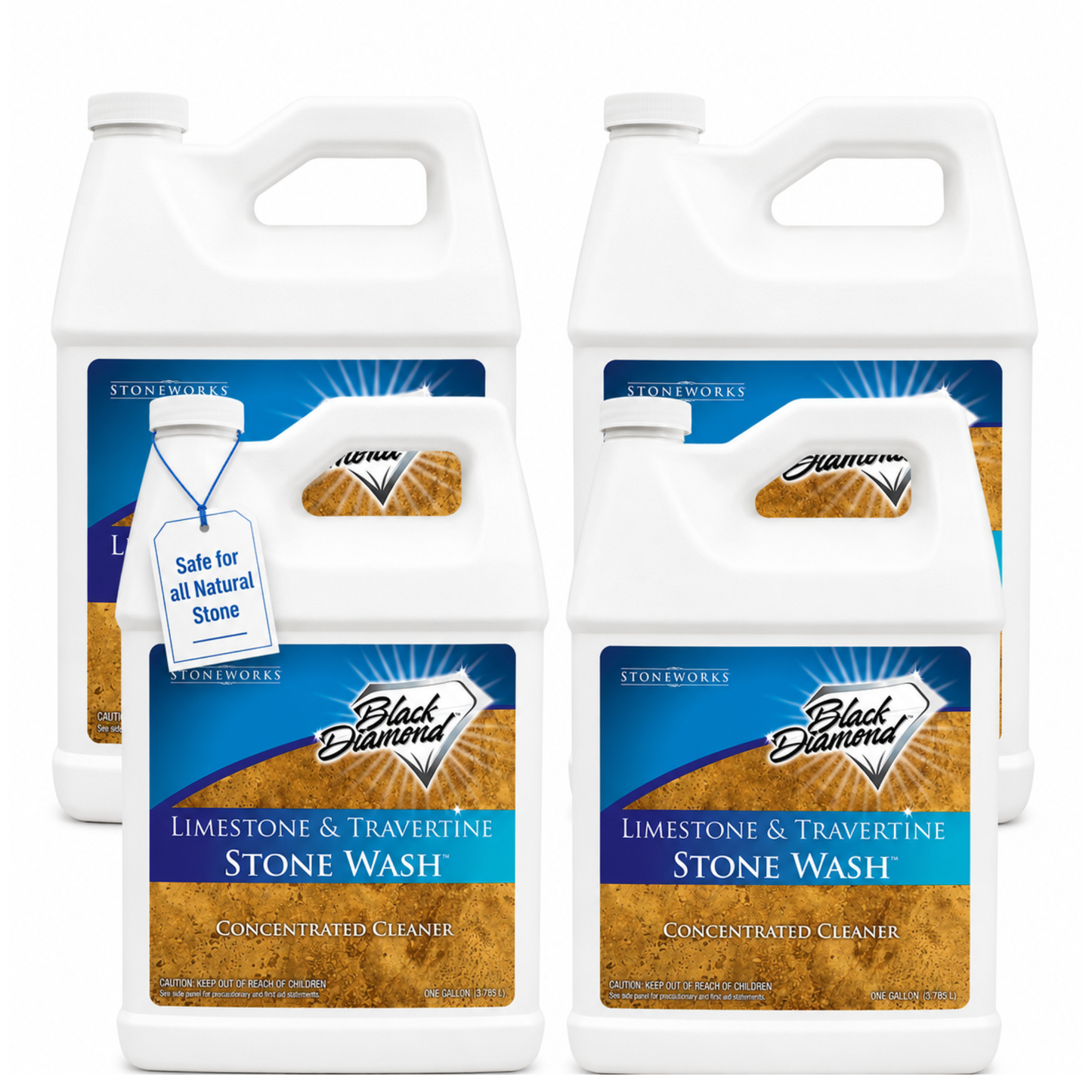 Black Diamond Stoneworks Limestone & Travertine Stone Wash Concentrate – pH Neutral Cleaner for Limestone, Travertine, Marble, Slate & Natural Stone Floors