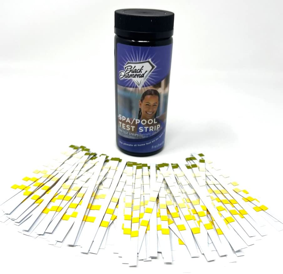 Swimming Pool, Spa, Hot Tub Accessories, hot tub Test Strips 7-Way for Accurate Water Chemical Testing- Hardness, Chlorine, Bromine, Free Chlorine, pH, Cyanuric Acid & Alkalinity. (100 Tester Strips)